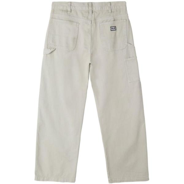 OBEY BIGWIG DENIM CARPENTER SILVER GREY PANTALONI