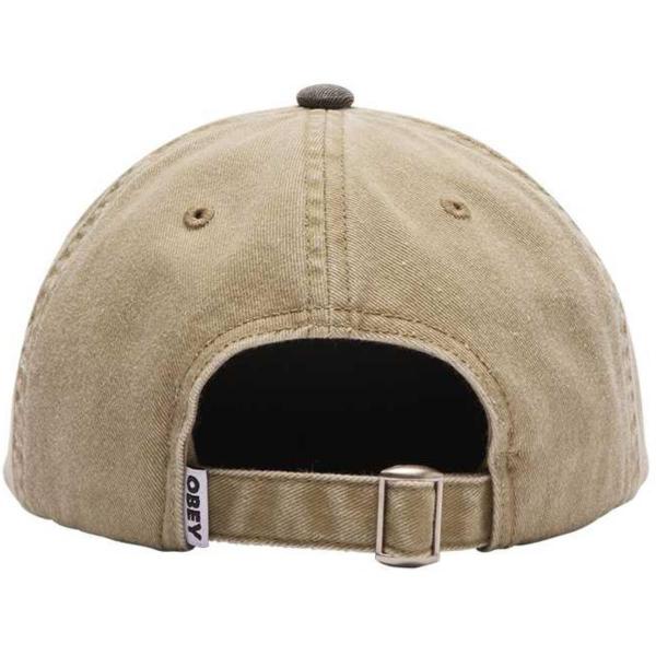 OBEY PIGMENT 2 TONE LOWERCASE 6 PANEL PIGMENT KHAKI MULTI CAPPELLO