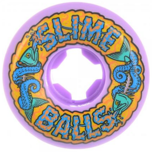 SLIME BALLS FISH BALLS 54mm - 99A SPEED BALLS PURPLE RUOTE SKATEBOARD