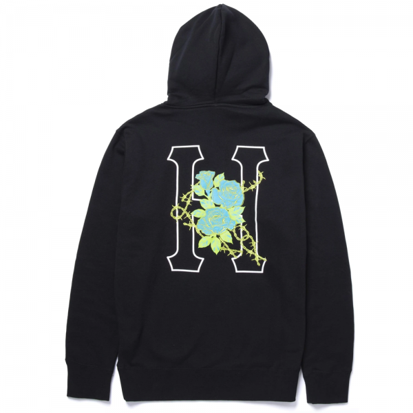 HUF BARB WIRE CLASSIC H P/O HOODIE BLACK FELPA