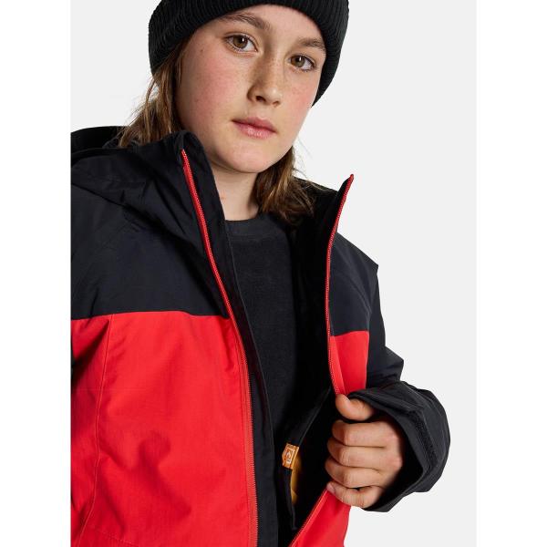 BURTON LODGEPOLE TRUE BLACK/TOMATO GIACCA SNOWBOARD BAMBINO