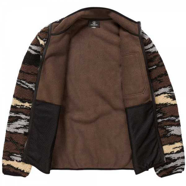 VOLCOM MUZZER FUZZAR ZIP BARK BROWN FELPA