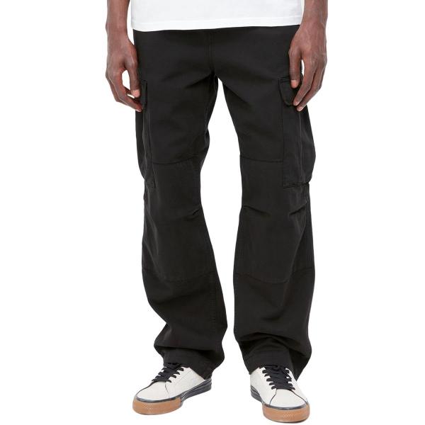 CARHARTT WIP REGULAR CARGO BLACK GARMENT DYED PANTALONI