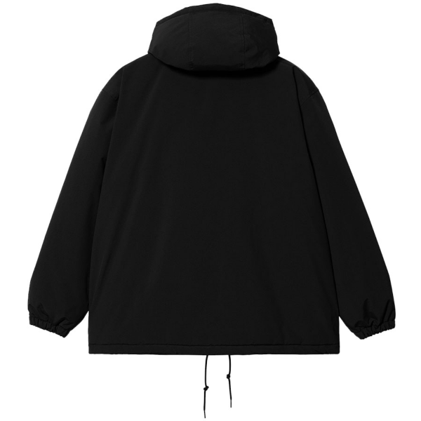 CARHARTT WIP HOODED COACH JACKET BLACK/WHITE GIACCA