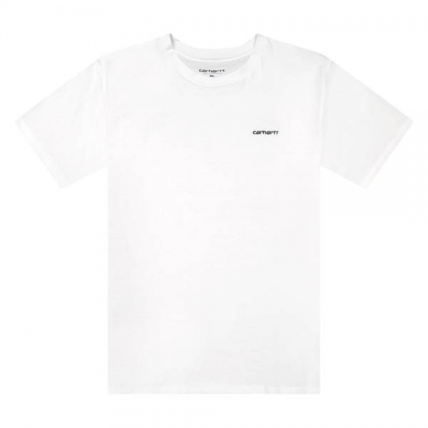 CARHARTT WIP SCRIPT EMBROIDERY WHITE BLACK T-SHIRT