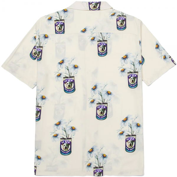 HUF CANNED RESORT TOP WHITE CAMICIA