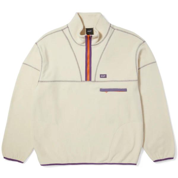 HUF ELYSIAN QUARTER ZIP BONE FELPA