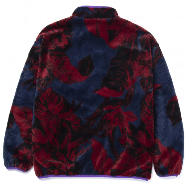 HUF SATIVA FLORAL FULL ZIP SHERPA NAVY BLAZER FELPA