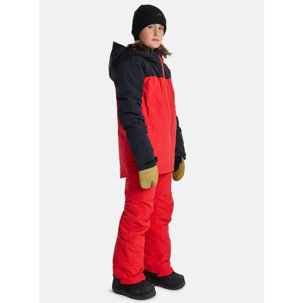 BURTON LODGEPOLE TRUE BLACK/TOMATO GIACCA SNOWBOARD BAMBINO