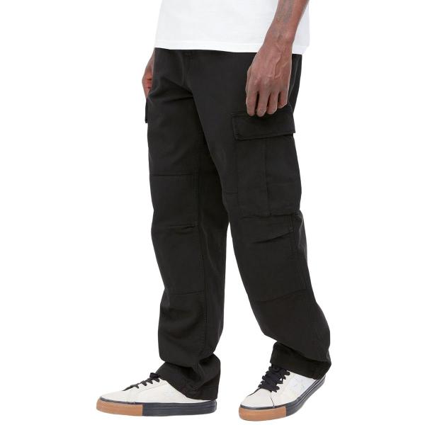 CARHARTT WIP REGULAR CARGO BLACK GARMENT DYED PANTALONI