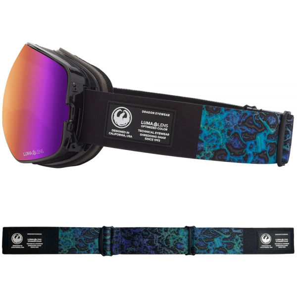 DRAGON X2S BLACK PEARL/PURPLE ION + AMBER MASCHERA SNOWBOARD