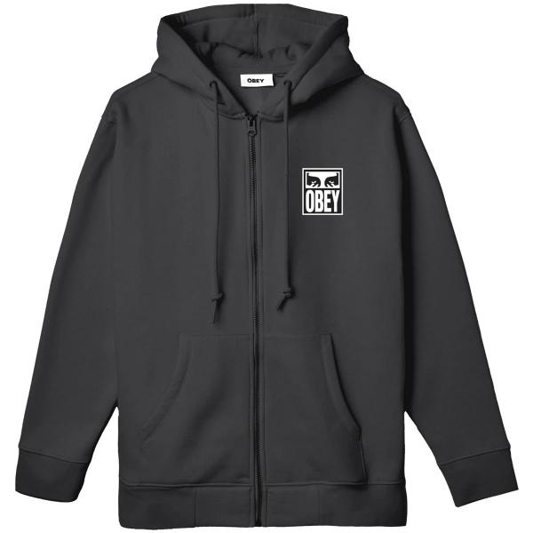 OBEY EYES ICON ZIP PREMIUM BLACK FELPA