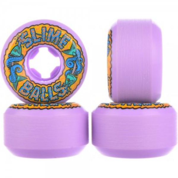 SLIME BALLS FISH BALLS 54mm - 99A SPEED BALLS PURPLE RUOTE SKATEBOARD