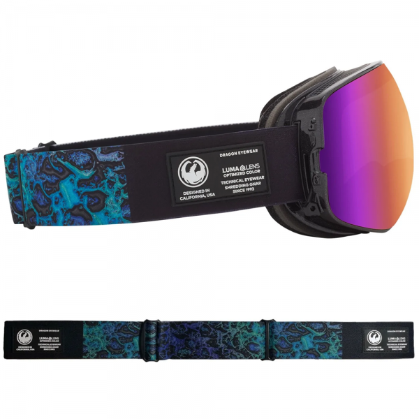 DRAGON X2S BLACK PEARL/PURPLE ION + AMBER MASCHERA SNOWBOARD