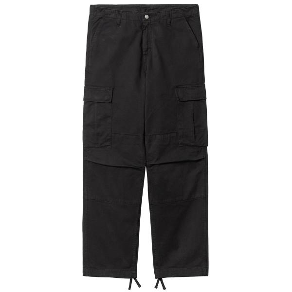 CARHARTT WIP REGULAR CARGO BLACK GARMENT DYED PANTALONI