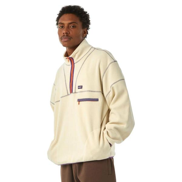 HUF ELYSIAN QUARTER ZIP BONE FELPA