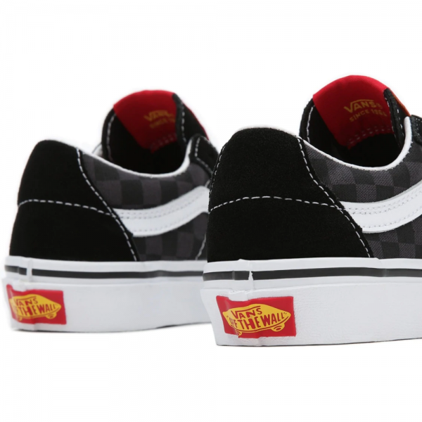 VANS Sk8-LOW CHECKERBOARD BLACK/TONAL SCARPE BAMBINO