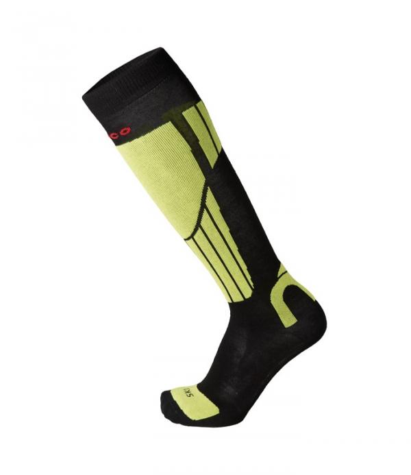 MICO SKI MERINOS NERO VERDE FLUO CALZINI SNOWBOARD BAMBINO