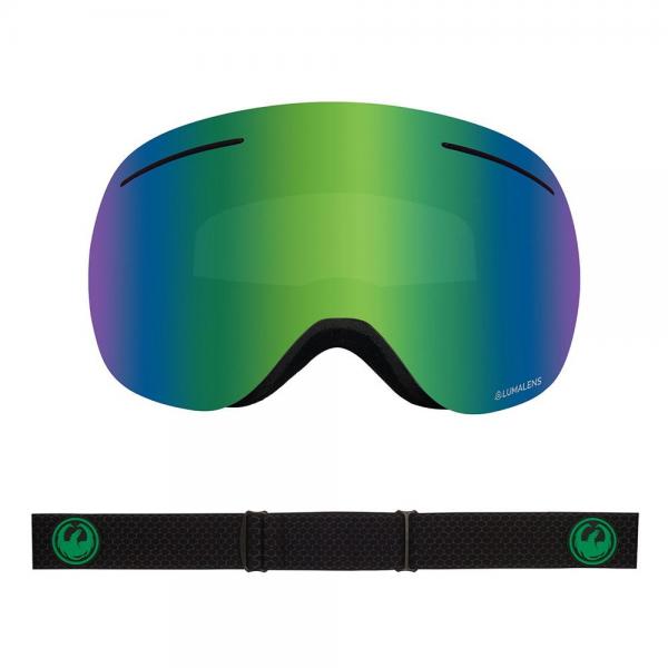 DRAGON X1 SPLIT LL GREEN ION/ LL AMBER MASCHERA SNOWBOARD