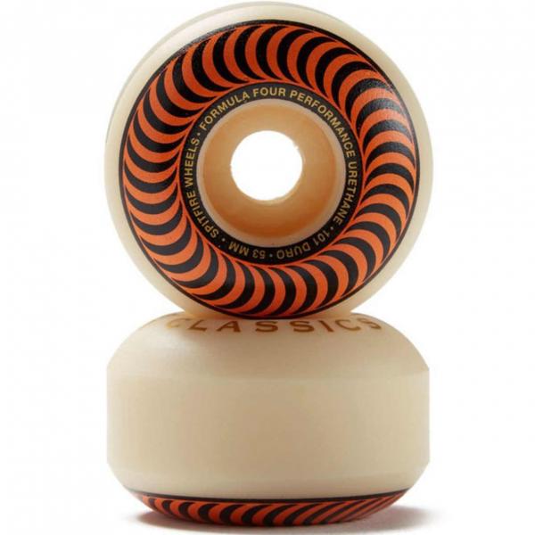 SPITFIRE WHEELS FORMULA FOUR CLASSIC 101DU 53MM ORANGE RUOTE SKATEBOARD