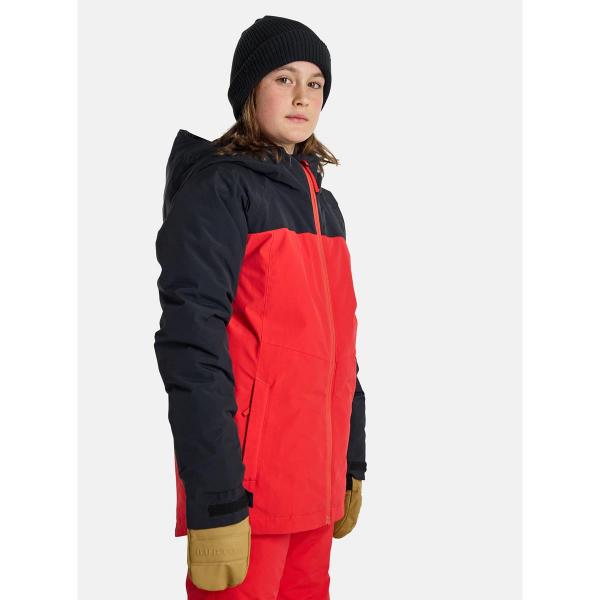 BURTON LODGEPOLE TRUE BLACK/TOMATO GIACCA SNOWBOARD BAMBINO