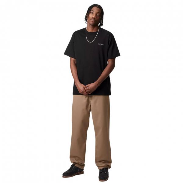 CARHARTT WIP S/S SCRIPT EMBROIDERY BLACK/WHITE T-SHIRT