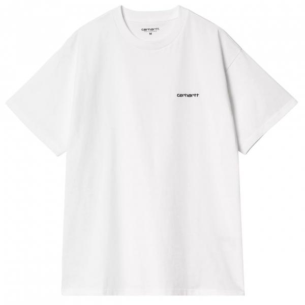 CARHARTT WIP S/S SCRIPT EMBROIDERY WHITE/ BLACK T-SHIRT