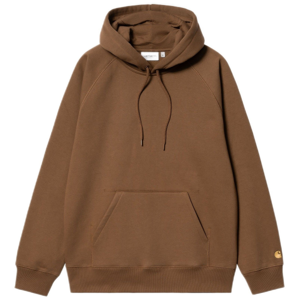 CARHARTT WIP HOODED CHASE SWEATSHIRT TAMARIND/GOLD