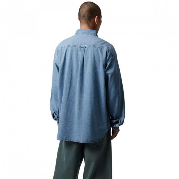 CARHARTT WIP L/S LUCAS SHIRT BLUE (BLEACHED)