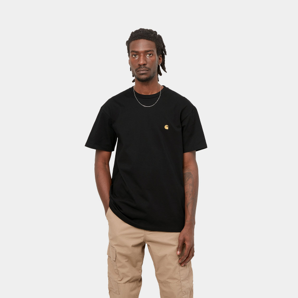 CARHARTT WIP CHASE BLACK/GOLD T-SHIRT