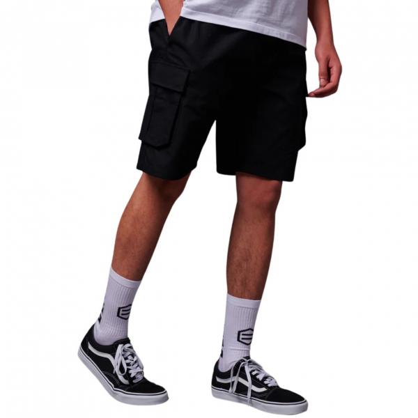 DOLLY NOIRE COTTON RIPSTOP CARGO BLACK EASYSHORTS