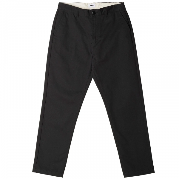 OBEY HUGHES TWILL BLACK PANTALONI