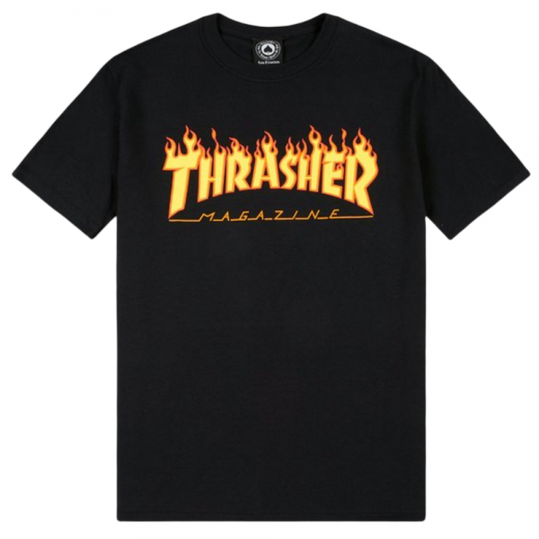 THRASHER FLAME BLACK T-SHIRT