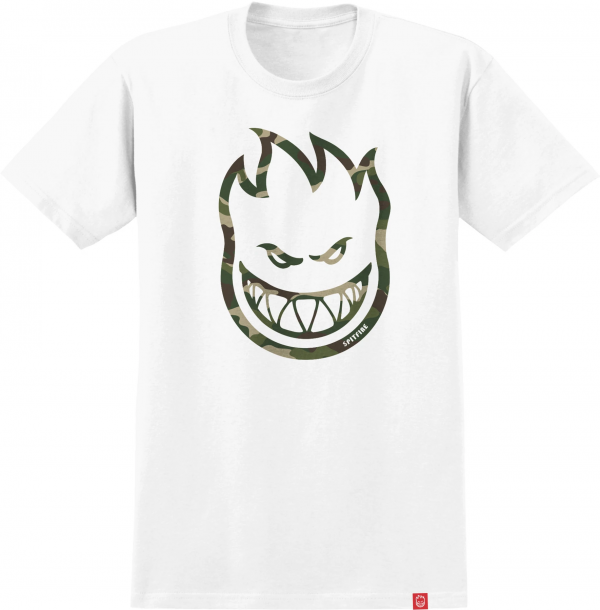 SPITFIRE BIGHEAD OUTLINE FILL WHITE/FORREST CAMO T-SHIRT