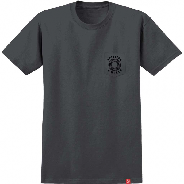 SPITFIRE POCKET HOLLOW CLASSIC CHARCOAL/BLACK T-SHIRT