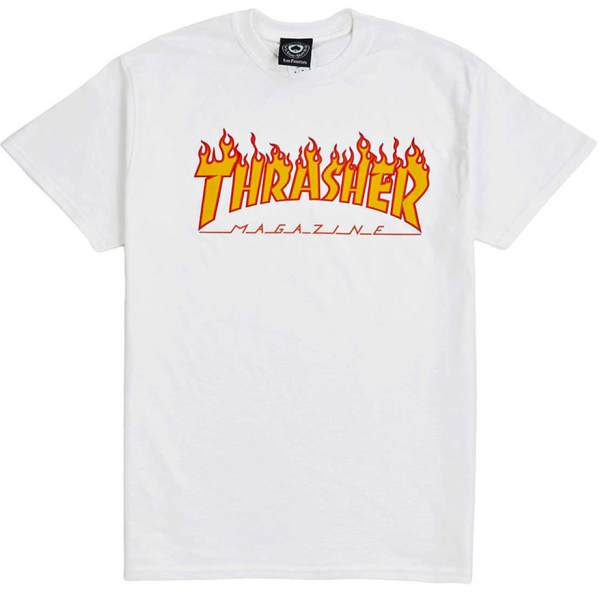 THRASHER FLAME WHITE T-SHIRT