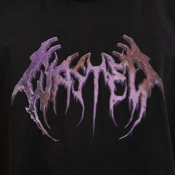 WASTED PARIS AGE SLUG HOODIE FADED BLACK/PURPLE T-SHIRT